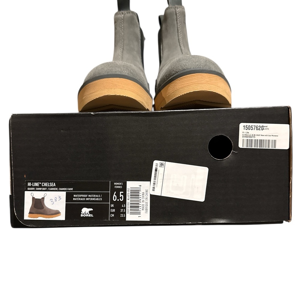 Sorel Hi-Line Chelsea Boot Grey 6.5 Tan Sole NWT Waterproof - Picture 3 of 6